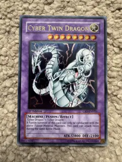 Yu-Gi-Oh! Cyber Twin Dragon CRV-EN035 1st Edition Ultimate Rare - Image 1