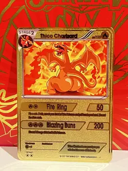 Thicc Charizard Gold Metal Pokemon Card-Collectible/Gift/Display - Image 1