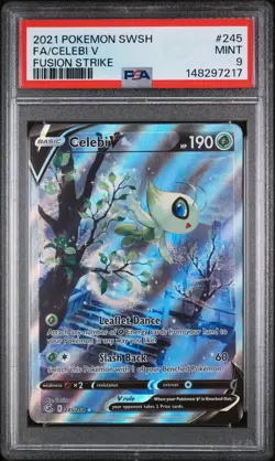 Celebi V 245/264 Fusion Strike Pokemon PSA 9 - Image 1