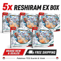 5x Pokemon TCG Scarlet and Violet Reshiram EX Box New & Sealed ✅FREE SHIPPING - Image 1