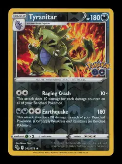 REVERSE HOLO TYRANITAR RARE HOLO 043/078 NM POKEMON - Image 1