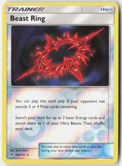 Beast Ring 102/131 Rare Forbidden Light Pokemon Reverse Holo Near Mint - Image 1