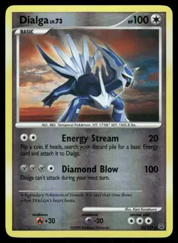 Dialga 23/127 Rare Platinum Pokemon Reverse Holo Heavily Played - Image 1