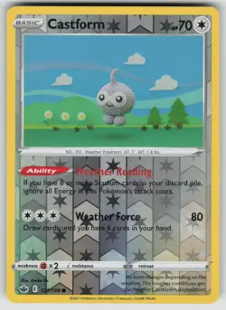 CASTFORM 121/198 COMMON CHILLING REIGN POKEMON REVERSE HOLO NEAR MINT - Image 1