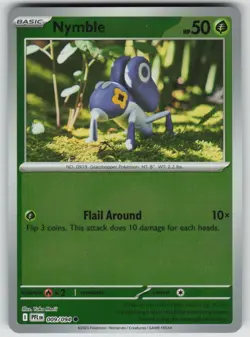 NYMBLE 009/094 COMMON PHANTASMAL FLAMES POKEMON REVERSE HOLO NEAR MINT - Image 1