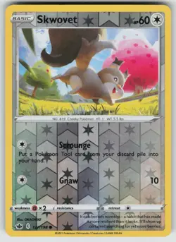 SKWOVET 127/198 COMMON CHILLING REIGN POKEMON REVERSE HOLO NEAR MINT - Image 1