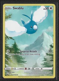 Swablu GG27/GG70 Holo Crown Zenith Galarian Gallery Pokemon NM - Image 1