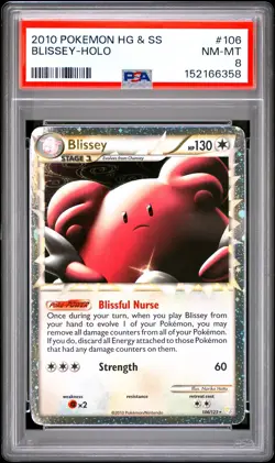 2010 POKEMON HEARTGOLD & SOULSILVER #106 BLISSEY-HOLO PSA 8 - Image 1