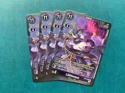Lilithmon BT11-087 Playset Dimensional Phase Digimon Card Game x4 - Image 1