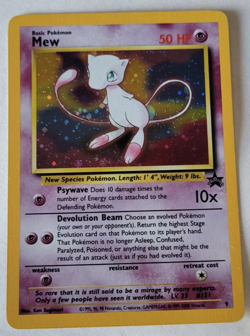 Pokemon Card Mew Holographic Black Star Promo #9 Card WOTC 1999-2000 NM - Image 1