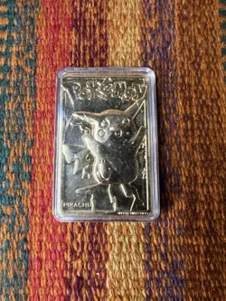 23K Gold Plated Pokemon Pikachu Trading Card-1999 Burger King In Case - Image 1
