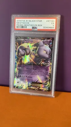 2016 PM XY Blackstar Mewtwo EX Black Star Promo PSA 5 FRESH SLAB RARE CARD - Image 1