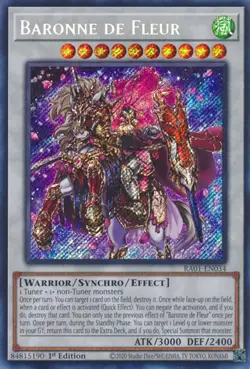 RA01-EN034 Baronne de Fleur Secret Rare 1st Edition YuGiOh Card - Image 1