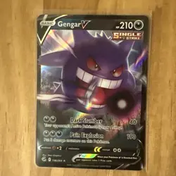 Pokemon Card Gengar v 156/264 Fusion Strike Half Art Holo Ultra Rare - Image 1