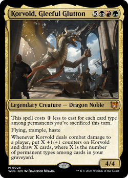 Korvold, Gleeful Glutton | Wilds of Eldraine Commander 26 | Near Mint - Image 1