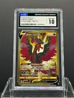 Galarian Moltres V 183/172 Pokemon Brilliant Stars Secret Rare CGC 10 GEM MINT - Image 1