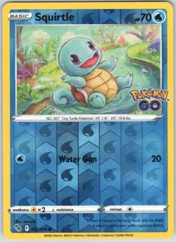 Squirtle 015/078 Common Pokemon GO Pokemon Reverse Holo NM - Image 1