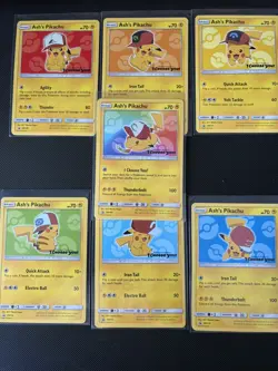 Complete Set of Pokemon Ash's Pikachu I Choose You Movie Promo - LP-NM - Image 1