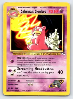 Sabrina's Slowbro 60/132 Uncommon Gym Heroes Pokemon Moderately Played - Image 1