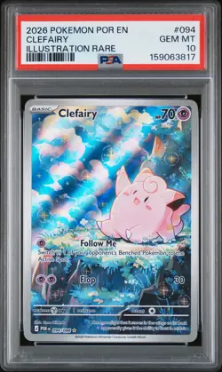 2026 POKEMON POR EN-PERFECT ORDER ILLUSTRATION RARE #094 CLEFAIRY PSA 10 - Image 1