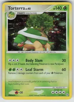 Torterra 17/130 Holo Rare Diamond & Pearl Pokemon Heavily Played - Image 1