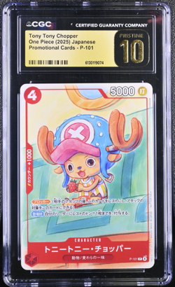 2025 ONE PIECE JAPANESE PROMO CARDS #P-101 TONY TONY CHOPPER CGC 10 PRISTINE - Image 1