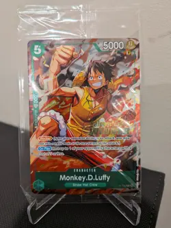 Monkey.D.Luffy P-135 Winner Stamp OP16 Pre-Release Event Promo Card Sealed - Image 1