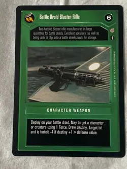 Decipher Star Wars CCG CORUSCANT BATTLE DROID BLASTER RIFLE Card NM - Image 1