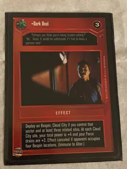 Decipher Star Wars CCG Cloud City DARK DEAL Card NEVER PLAYED - Image 1