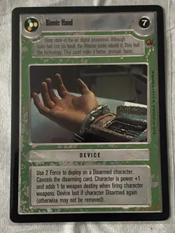 Decipher Star Wars CCG Cloud City BIONIC HAND Card NM - Image 1
