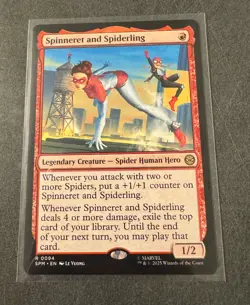 Spinneret and Spiderling - Marvel's Spider-Man - Rare - NM (see pics) MTG - Image 1