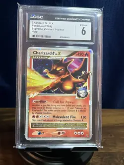 CGC 6 Charizard G Lv.X 143/147 Supreme Victors Holo Ultra Rare English 2009 - Image 1