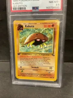 1999 Pokemon Kabuto King Fossil 1st Edition Card 50/62 PSA 8.5 RARE Grade POP 6 - Image 3