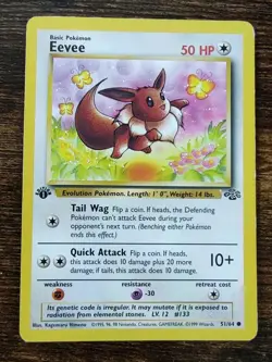 Pokemon Jungle 1st Edition Eevee 51/64 Non Holo MP - Image 1