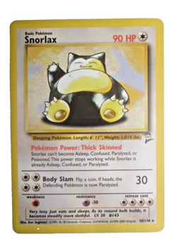 Pokemon TCG Snorlax Base Set 2 Rare 030/130 - Image 1