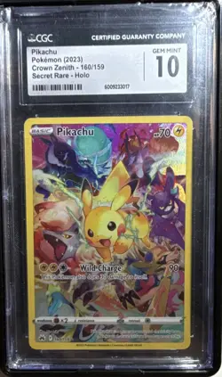 Pikachu 160/159 SWSH Crown Zenith CGC 10 + CGC Slab Display Case - Image 3