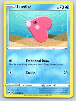 Luvdisc 035/159 Common Crown Zenith Pokemon Lightly Played - Image 1