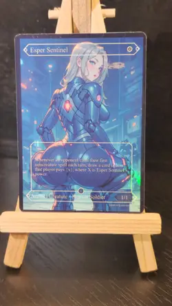 MTG Esper Sentinel Fanart Borderless Style Card EDH Playtest Commander - Image 1