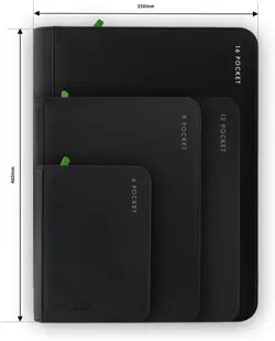 Vault X 16 Pocket XXL Trading Card Binder, 1088 Cards Zip Album Black - Image 2