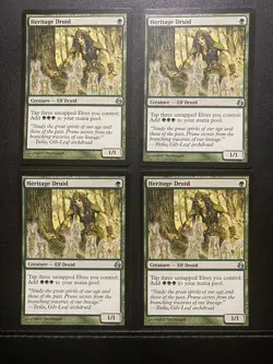 MTG Heritage Druid x4 Morningtide MOR Playset LP Elf Tribal Magic The Gathering - Image 1