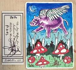MTG ARTIST PROOF MTG Argothian Pixies AP Sketch Art Amy WEBER - Image 1