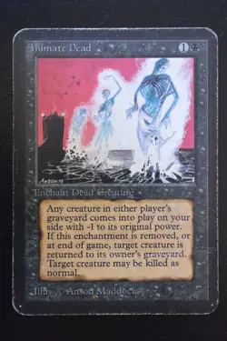 Magic The Gathering MTG ANIMATE DEAD Alpha Edition HP Damaged - Image 1