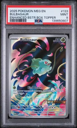 2025 POKEMON MEG EN-MEGA EVOLUTION ENHANCED BOOSTER BOX TOPPER BULBASAUR PSA 9 - Image 1