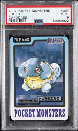 1997 POCKET MONSTERS CARDDASS #007 SQUIRTLE PSA 9 - Image 1