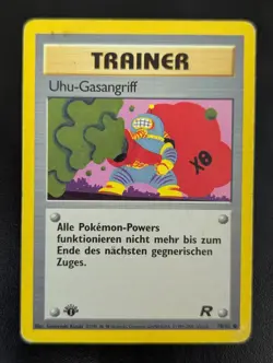 Pokemon Uhu-Gasangriff 78/82 1. Auflage Team Rocket Englisch 1995 DE VG - Image 1
