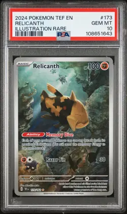 2024 POKEMON TEF EN RELICANTH ILLUSTRATION RARE #173 GEM MT PSA 10 - Image 1