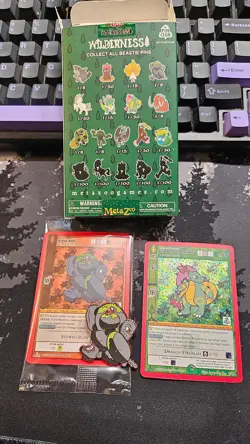 MetaZoo Wilderness PIN CLUB PROMO Stone Man 1st Edition + Pin + Foil Card - Image 1
