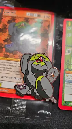 MetaZoo Wilderness PIN CLUB PROMO Stone Man 1st Edition + Pin + Foil Card - Image 3