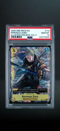 Bandai One Piece Card Game Roronoa Zoro OP07-113 PSA 10 EN Holo Full Art - Image 1