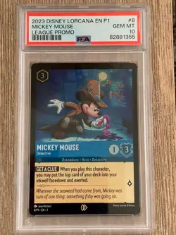 Disney Lorcana Mickey Mouse Detective League Promo PSA 10 - Image 1